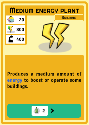 fixed medium energy plant card