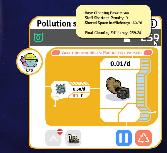 Scubber efficiency tooltip