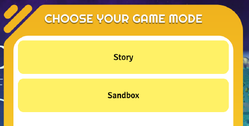 Game mode selection screen