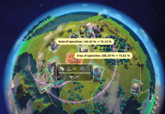 Scrubber area of effect